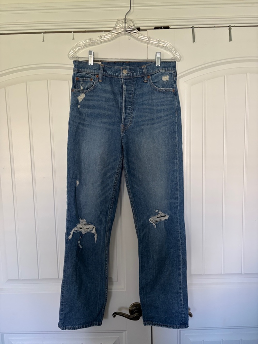 GAP Distressed Blue Boyfriend Jeans